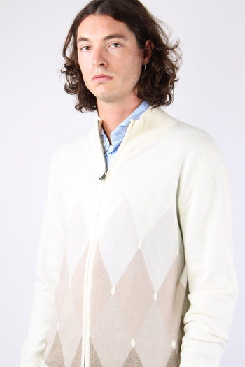 Cardigan Full Zip White/beige - 7