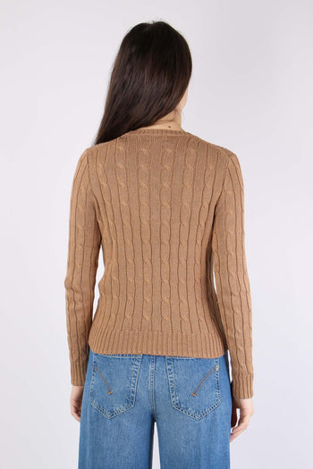 Pullover Trecce Cotone Camel Melange - 4