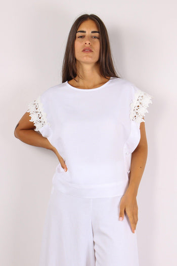 T-shirt Squadrata Macrame Bianco - 2