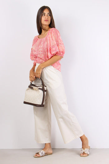 Top Manica Ampia Fantasia Fucsia - 6