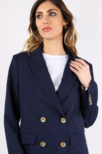 Giacca Doppiopetto Poliviscosa Blu - 8