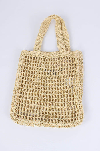 Shopping Rafia Logo Ricamo Naturale - 5