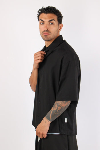 Camicia Mc Viscosa Lino Nero - 6