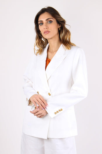 Giacca Doppiopetto Misto Lino Burro - 2