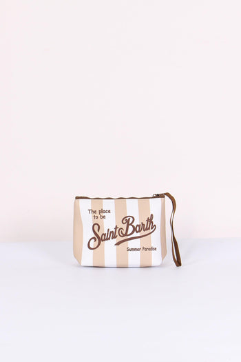 Aline Pochette Righe Beige/bianco - 3