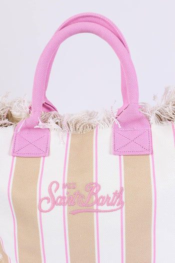 Vanity Canvas Righe Beige/rosa - 6