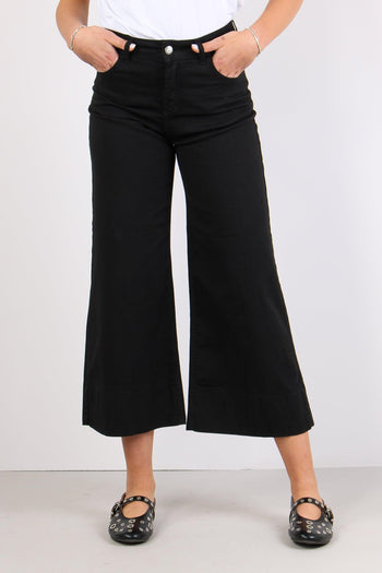 Pantalone Bull Crop Orlo Alto Nero - 2