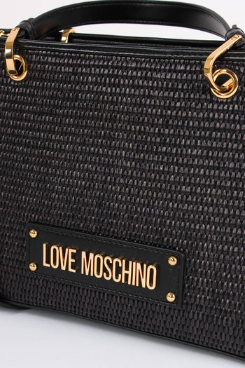 Shopping Mini Paglia Borchie Nero/nero - 5