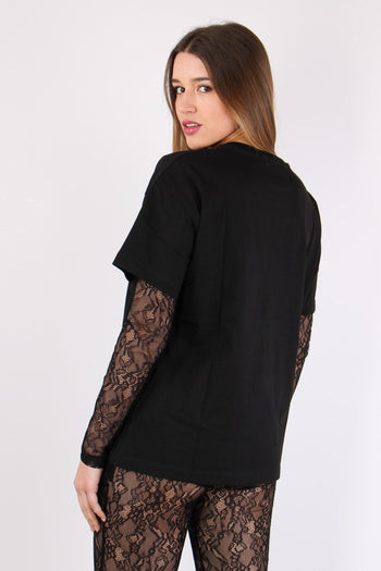 T-shirt Logo Pizzo Nero - 6