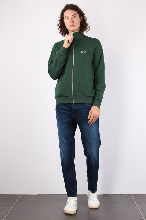 Maglia Cotone Full Zip Verde - 2