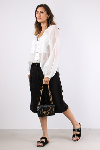 Darren Blusa Voile Bulloni Bianco Biancaneve - 3