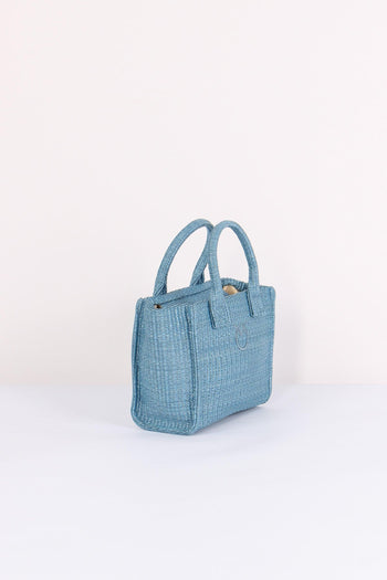 Mini Shopping Beach Rafia Light Blue - 6