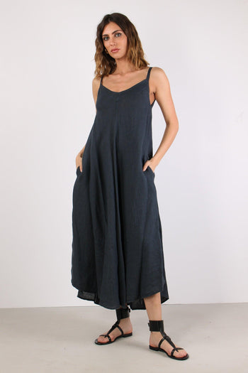 Abito Lungo Lino Blue - 2