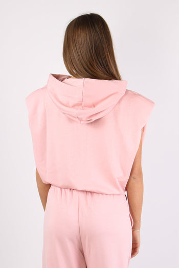 Felpa Over Cappuccio Modal Cipria - 3