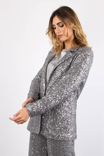 Giacca Paillettes Metal Gray - 5