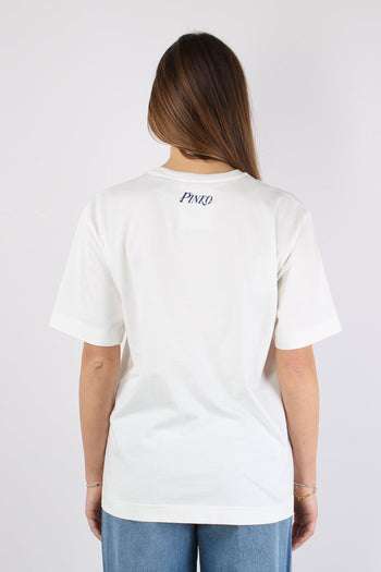 Strepitoso T-shirt Stampa Cola Bianco/blu - 5