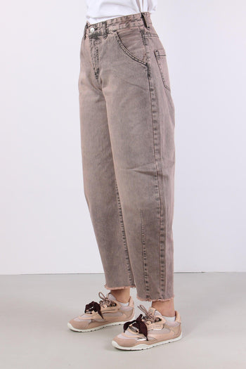 Jeans Barrel Sporcato Rosa - 3
