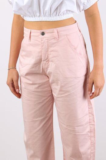 Pantalone Barrel Tessuto Legge Rosa - 7
