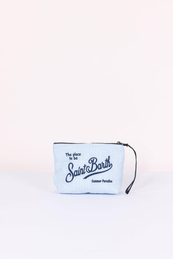 Aline Pochette Righe Azzurro/bianco - 3