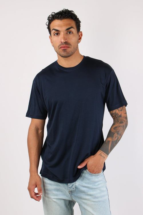 T-shirt Tencel Blu Navy