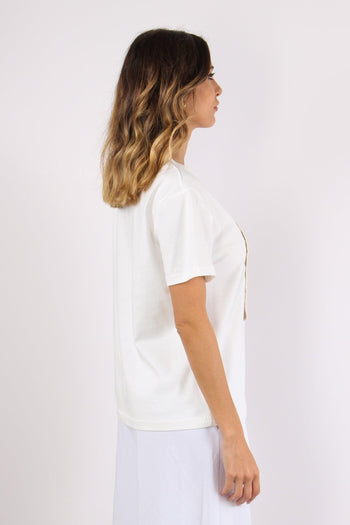 T-shirt Inserto Macrame Bianco - 6