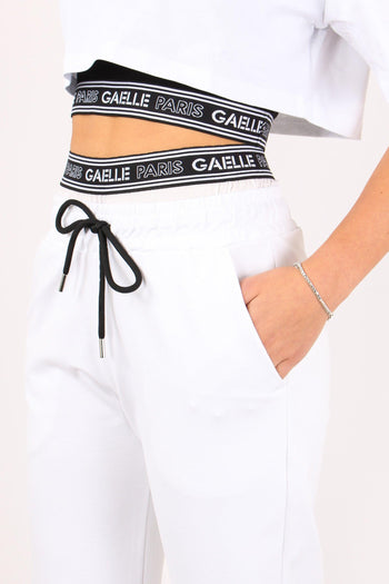 Pantalone Elastico Logo Bianco - 7