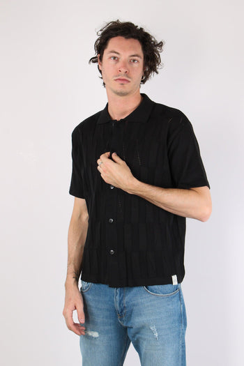 Camicia Lavorata Triangoli Nero - 3