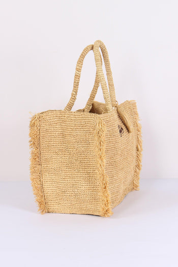 Vanity Raffia Frange Cammello - 5