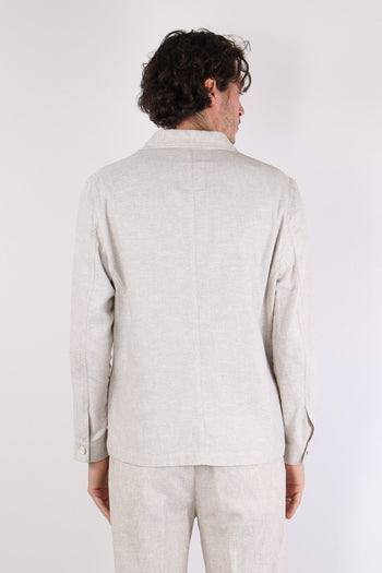 Orzo Giacca Camicia Misto Lino Sabbia - 4