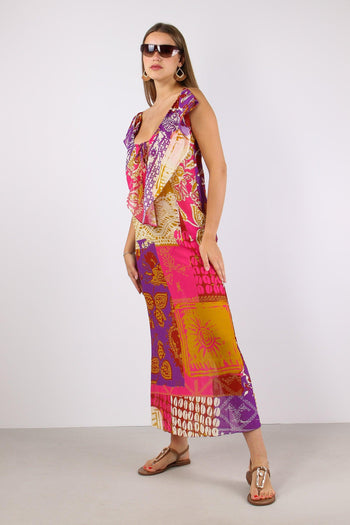 Abito Fantasia Multi Patch Fucsia/viola - 3