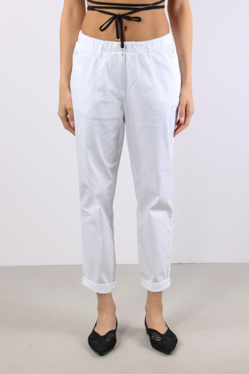 Chino Elastico Rasatello Bianco - 2