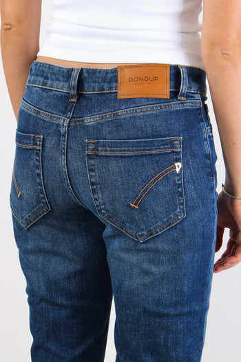 Koons Denim Micro Rotture Bottone Gioiello Denim Medio - 10