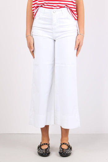 Pantalone Bull Crop Orlo Alto Bianco - 2