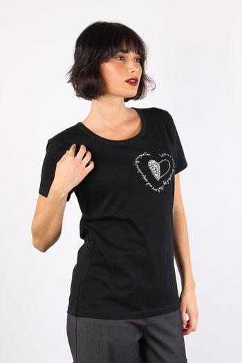 Palmira T-shirt Ricamo Black - 4