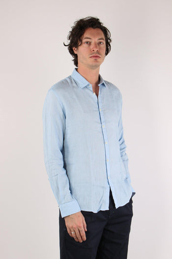 Camicia Lino Colletto Celeste - 6