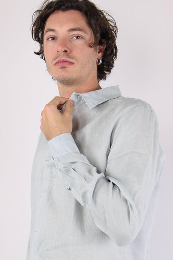 Camicia Lino Colletto Celeste - 7