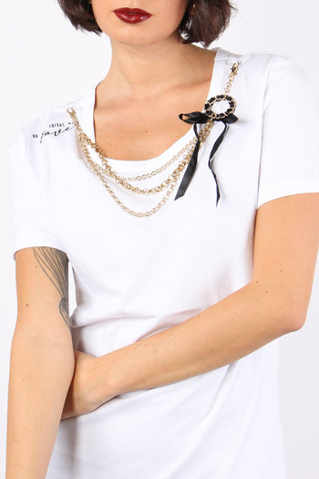 Annachiara T-shirt Collana White - 6