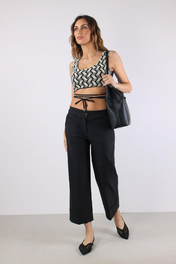 Pantalone Cropped Bengalina Nero - 5