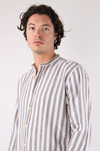Camicia Lino Riga Grande Brown - 7