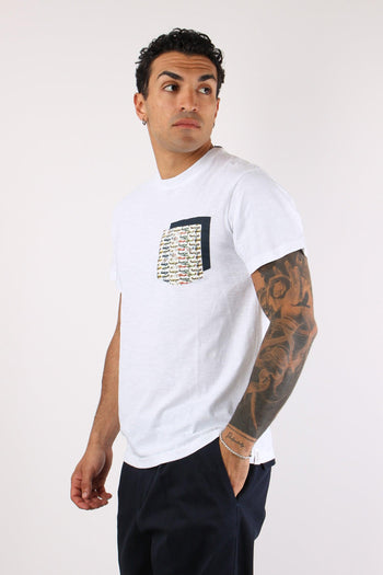 T-shirt Girocollo Taschino Optic White - 3