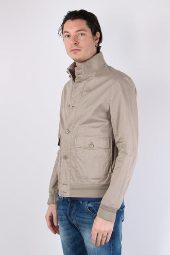 Bomber Lino Bottoni Beige/safari - 3