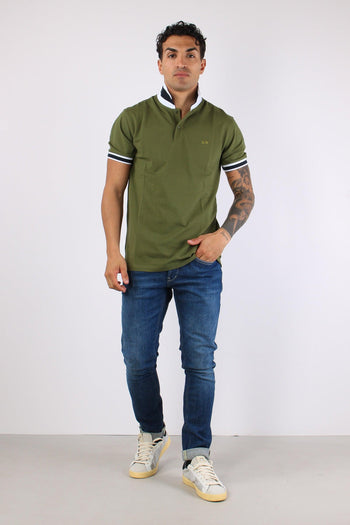 Polo Collo Bicolor Verde - 2
