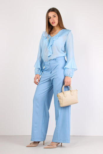 Pantalone Palazzo Poliviscosa Cielo - 5