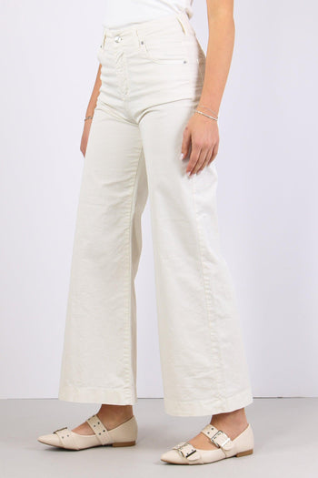 Pantalone Palazzo 5 Tasche Burro - 3