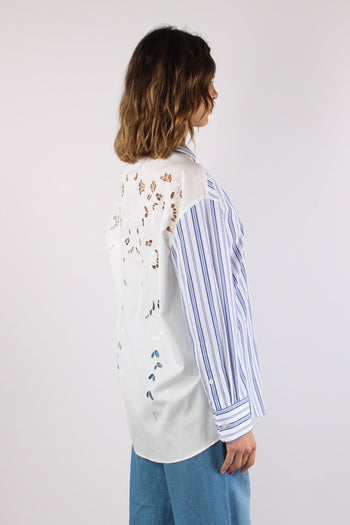 Tessile Camicia Cotone Riga Azzurro/bianco - 6