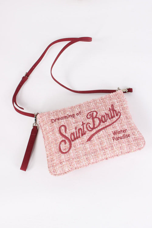 Pochette Tracolla Logo Tweed Pink - 2