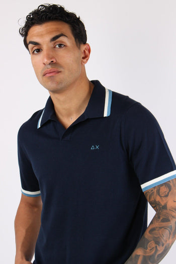 Polo Derby Filo Riga Contrasto Navy Blue - 7