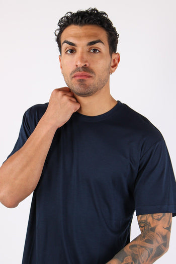 T-shirt Tencel Blu Navy - 7