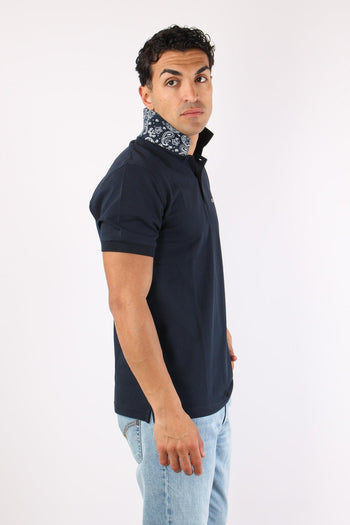 Polo Sotto Collo Bandana Navy Blue - 6