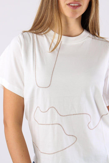 T-shirt Ricamo Organza Off White - 8